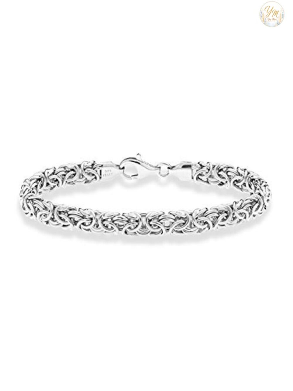 Sterling Silver Byzantine Link Bracelet, Handmade in Italy
